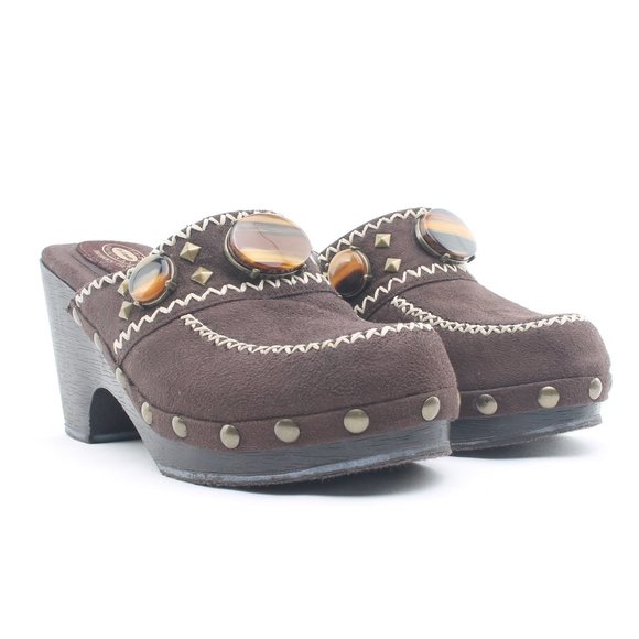Dr. Scholl's Shoes Dr Scholls Mules Y2k 9s Clogs Embellished Vegan Leather Womens Size 6